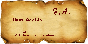 Haaz Adrián névjegykártya